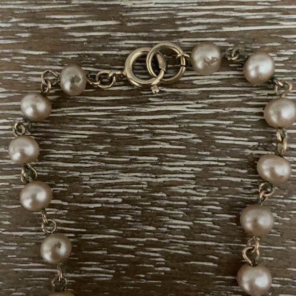 Vintage Necklace Glassy 9 Inch Tan and Gold - Picture 4 of 12